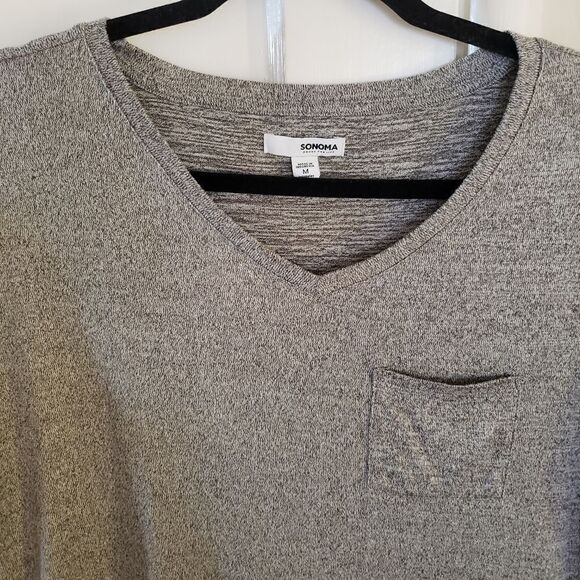 Sonoma Short Sleeve V-Neck Heathered  Top Size Medium - Picture 3 of 5